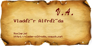 Vladár Alfréda névjegykártya